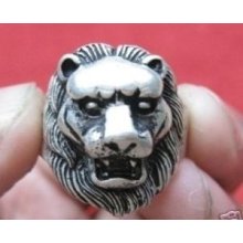 Wonderful Tribal Tibet Silver Carved Lion Ring