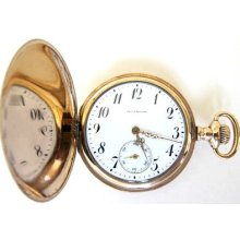 10k Gold Illinois Pocket Watch,s12,11j,hunter Case ,runs