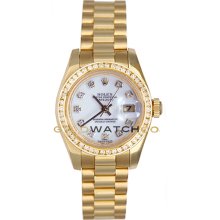 179178 President New Style Heavy Band White Diamond Dial & Bezel