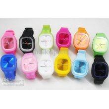 200pcs Square Face Ss.com Candy Watch Jelly Watches New Silicon Wris