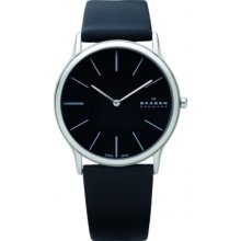 858XLSLB Skagen Mens Steel Super Slim Black Watch