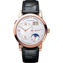 A. Lange & Sohne Watches Men's Lange 1 Silver Dial Black Crocodile Lea