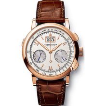A. Lange & Sohne Watches Men's Datograph Silver Dial Brown Leather Man