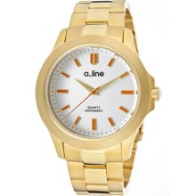a_line Watches Women's GRA Silver Dial Gold Tone IP Stainless Steel Go