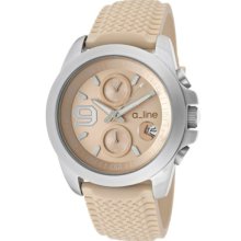 a_line Watches Women's Aroha Chronograph Beige Dial Beige Silicone Bei