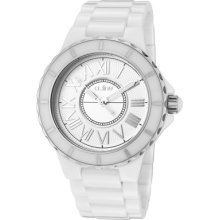 a_line Watches Women's Marina Silver Dial White Ceramic White Ceramic