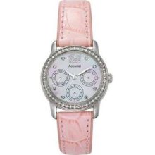 Accurist Ladies Pink Leather Strap Stone Set LS180P Watch