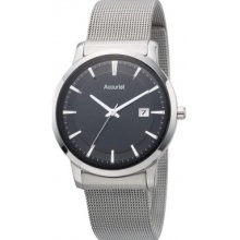 Accurist Mb900b Mens Core Slim Black Silver Watch Rrp Â£90