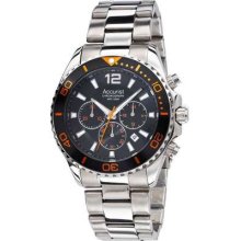 Accurist Men's Stainless Steel, Black & Orange Dial, Chronograph MB946BO Watch