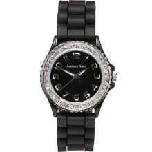 Addison Ross Unisex Quartz Watch With White Dial Analogue Display And Black Silicone Strap Wa0072