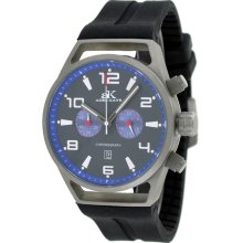 Adee Kaye AK7232-MT Blue Rubber Strap Chronograph Watch