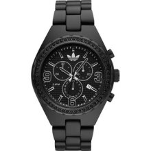 Adidas Unisex Crystal Accented Chronograph Black Resin Case Bracelet Watch