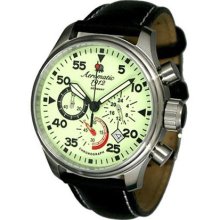 Aeromatic 1912 Luminous Dial Aviator Chronograph A1342