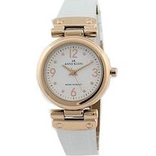 AK Anne Klein Lizard-embossed Leather White Dial Women's watch #10/9606RGWT