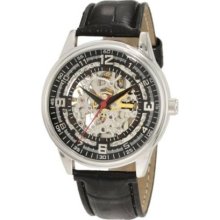 Akribos XXIV Men's AK410SS-A Saturnos Silver Tone Skeleton Automatic Strap Watch