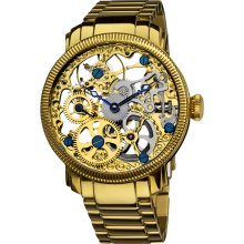 Akribos XXIV Men's Stainless Mechanical Skeleton Bracelet Watch (Gold-tone)