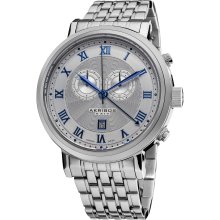 Akribos XXIV Men's Stainless Steel Swiss Collection Chronograph Watch (Silver-tone)