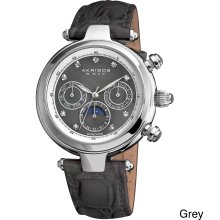 Akribos XXIV Unisex Classique Diamond Automatic Fashion Strap Watch (Grey)