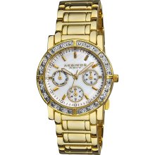 Akribos XXIV Women's Crystal Multifunction Bracelet Watch (Gold-tone)