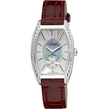 Akribos XXIV Women's Diamond Swiss Quartz Tonneau Purple Strap Watch