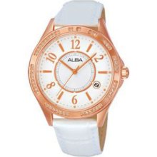ALBA Quartz Ladies Rose Gold Plated Analog Dress Watch AXHL58X1