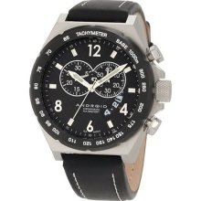 Android Men Interceptor Chronograph Black & White Dial Watch Quartz Movement