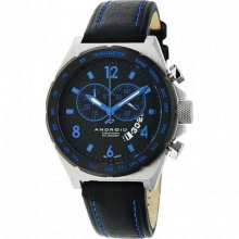 Android Men's Interceptor AD449BBU Black Leather Swiss Quartz Watch with Black Dial