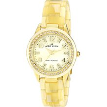 Anne Klein Crystal Horn and Crystal Plastic Bracelet Watch