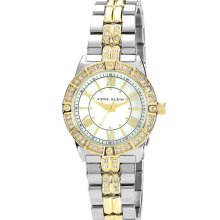 Anne Klein Round Crystal Bracelet Watch Silver/ Gold