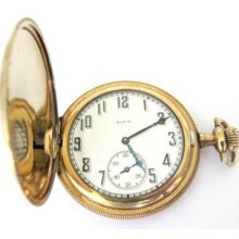 Antique14k Goldfilled Elgin Pocket Watch,hunter Case,s12,15j, Run