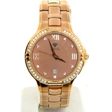 Aqua Master Rose Gold Dial Diamond Mens Watch W306 5