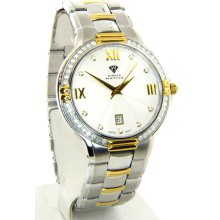 Aqua Master Silver Dial Two Tone Diamond Mens Watch W306 2