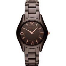 AR1445 Emporio Armani Super Slim women watch chocolate brown ceramic 36 mm new