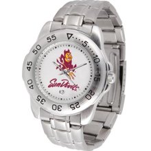 Arizona State Sun Devils ASU Mens Sports Steel Watch