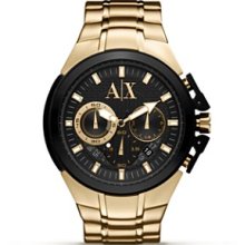 Armani Exchange Gold Stainless Steel Chronograph Watch, 50mm