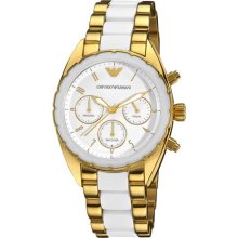 Armani Sport Womens Silver Chronograph Dial Watch