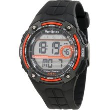Armitron Men's 40/8189org Orange Accented Black Resin Digital Sport Wrist