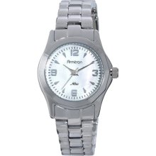 Armitron Womens NOW Silver-Tone Mother of Pearl Dial Bracelet Watch Silver
