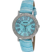 August Steiner Women's MOP Crystal Quartz Strap Watch (August Steiner Ladies MOP Crystal Watch)