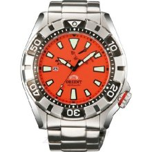 Authentic Orient M-force Automatic Power Reserve Divers 200m Orange Dial Watch