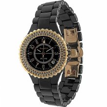 Avianne&Co Womens Black Ceramic Black Diamond Watch 0.75 Ctw