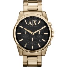 AX Armani Exchange Chronograph Bracelet Watch Gold/ Black