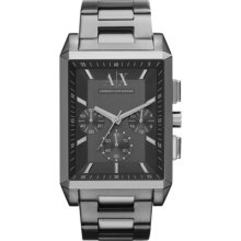 AX Armani Exchange Rectangular Chronograph Bracelet Watch Gunmetal