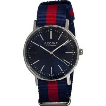 Axcent Two-Tone Axtx68004-18 Vintage Men'S Watch Primary Color Blue Red