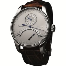 Azimuth Round-1 Regulator Retrograde Minute White Dial Watch