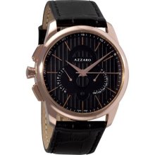 Azzaro Men's 'Legend Chrono' Black Face Retrograde Chronograph Watch