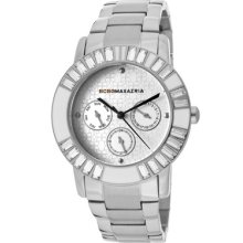 BCBG Watches Women's Enchante White Crystal Silver Dial Stainless Stee