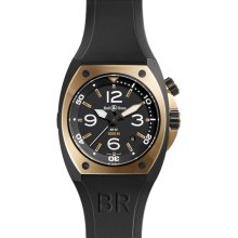 Bell & Ross Men's Marine BR02 Black Dial Watch BR02-PinkGold-CA