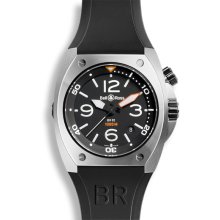 Bell & Ross Men's Black Dial Watch BR02-Steel