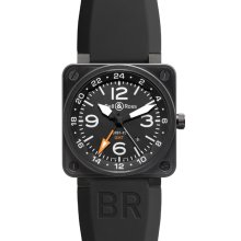 Bell & Ross Men's Aviation BR01 Black Dial Watch BR01-93-GMT